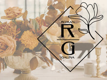 Load image into Gallery viewer, Monogram Sticker Business Logo Door Decal Flower Monogram Vinyl Decals Window Decal Office Wall Art Minimal Decor Realtor Logo Boutique Logo