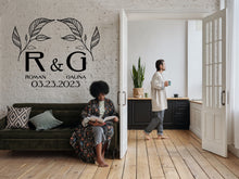 Load image into Gallery viewer, Custom Vinyl Decal Monogram Decal Sticker Monogram Car Decal Logo Wall Decal Office Wall Decal Business Door Decal Window Decal Flower
