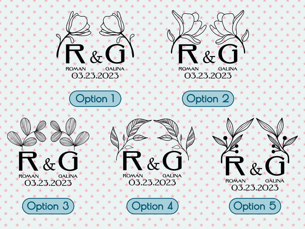Custom Vinyl Decal Monogram Decal Sticker Monogram Car Decal Logo Wall Decal Office Wall Decal Business Door Decal Window Decal Flower