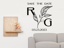 Load image into Gallery viewer, Monogram Decal Premade Logo Business Door Decal Window Decal Flower Monogram Real Estate Logo Boutique Logo Office Wall Art Minimal Decor