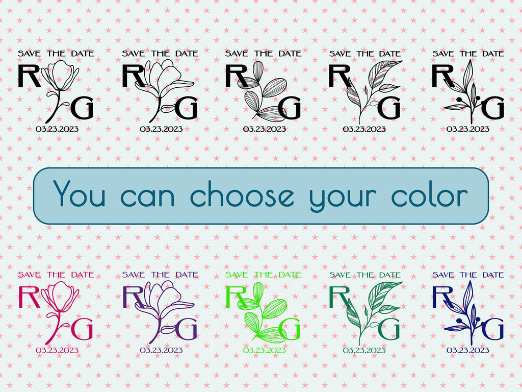 Monogram Decal Premade Logo Business Door Decal Window Decal Flower Monogram Real Estate Logo Boutique Logo Office Wall Art Minimal Decor