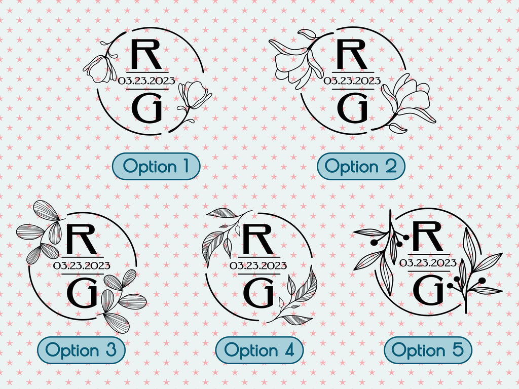 Monogram Sticker Vinyl Decals Business Logo Door Decal Flower Monogram Window Decal Realtor Logo Boutique Logo Office Wall Art Minimal Decor