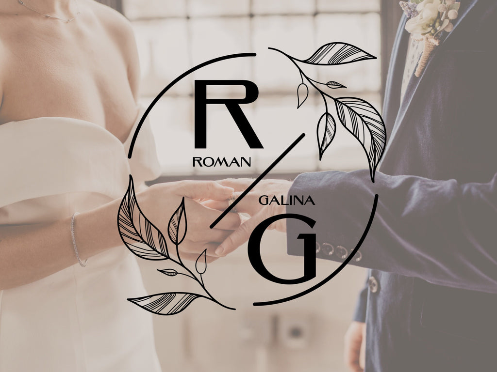 Monogram Decal Premade Logo Business Door Decal Window Decal Flower Monogram Real Estate Logo Boutique Logo Office Wall Art Minimal Decor