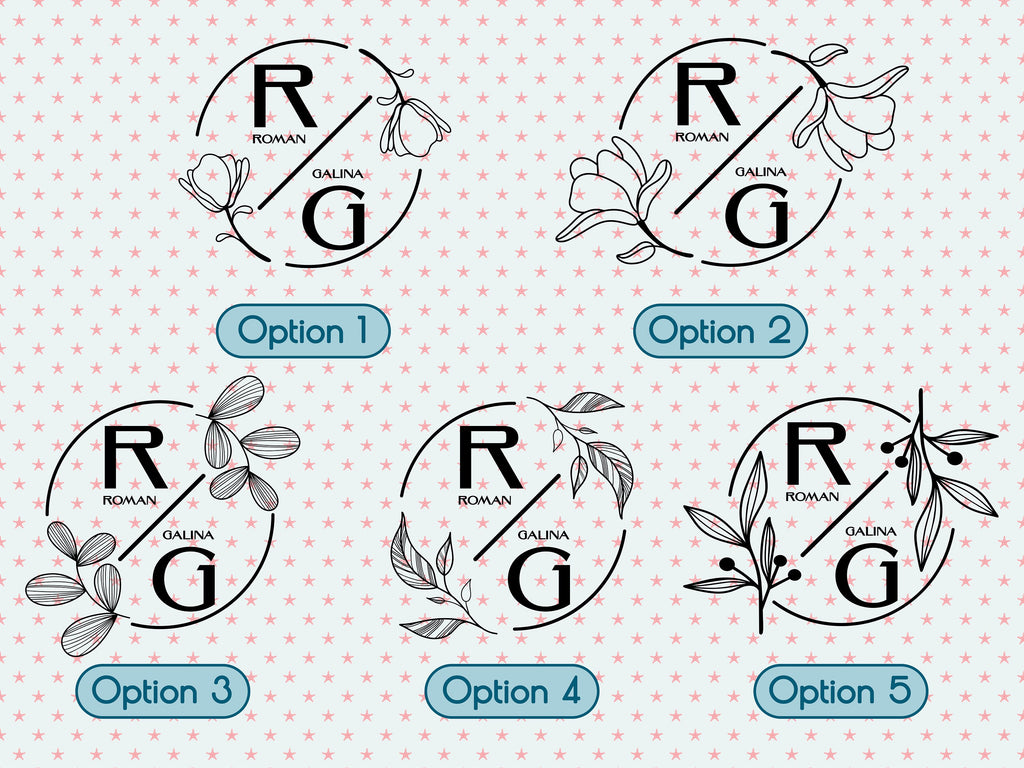 Monogram Decal Premade Logo Business Door Decal Window Decal Flower Monogram Real Estate Logo Boutique Logo Office Wall Art Minimal Decor