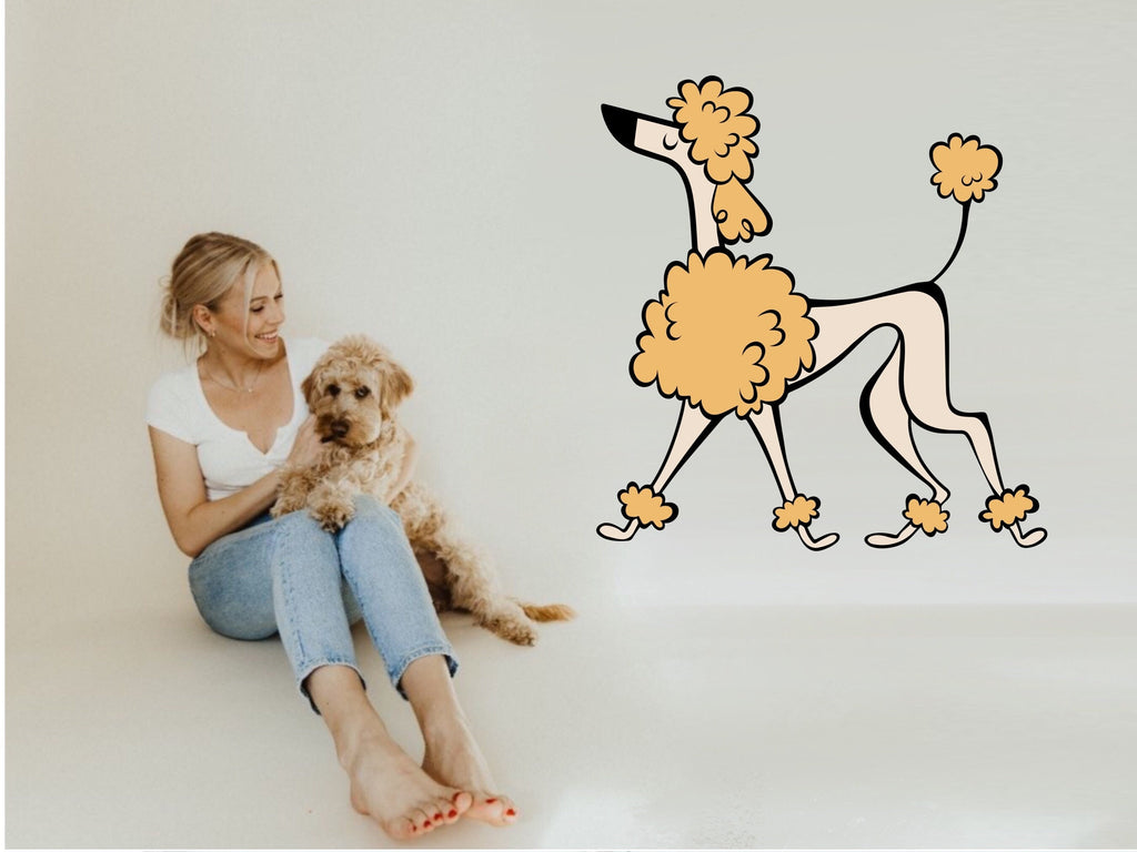 Dog Sticker Poodle Wall Decal Minimalist Wall Art Animal Wall Decal Puppy Sticker Dog Mom Vet Office Decor Vet Tech Gift Wall Decor Sticker