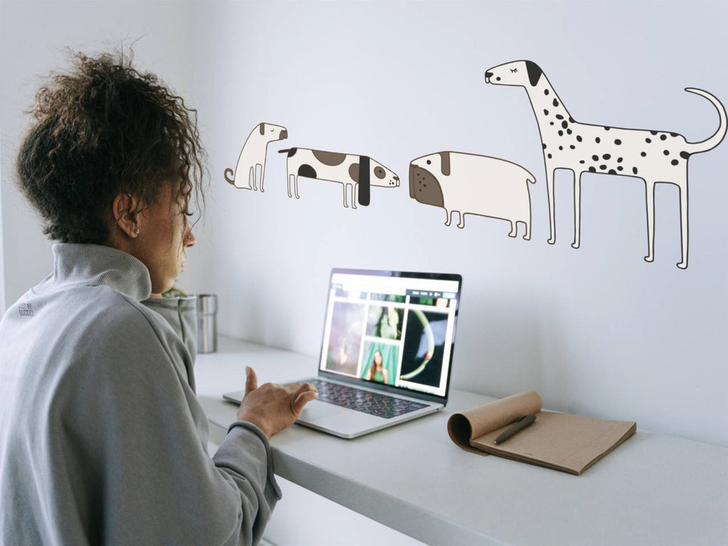For Dog Mom Gift Sticker Dog Cute Wall Pug Decor Wall Decal Vinyl in Room Pet Decor Cute Beagle Wall Decal Puppies Office Decor Idea Gift