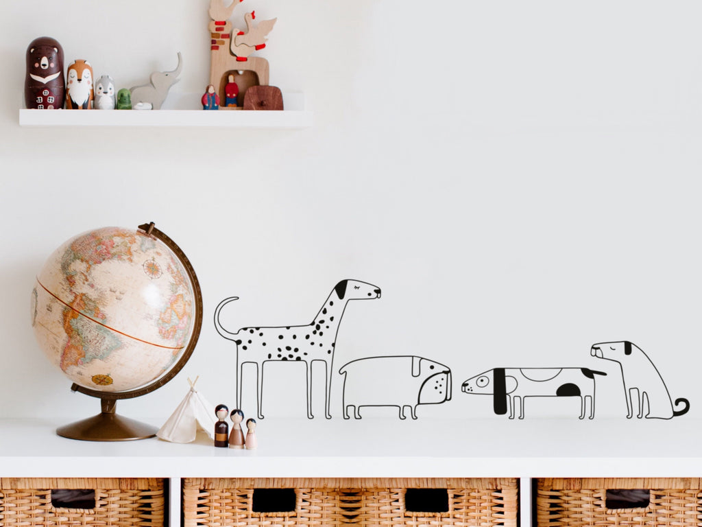 Sticker Grooming Salon Decor Wall Dog Cute Sticker Dalmatian for Fan Gift Beagle Sticker Vinyl Poster Pug for Furniture Decor Room Ideas