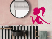 Load image into Gallery viewer, Beauty Salon Woman Silhouette Sticker Decor for a Kidsroom Child Doll Sticker Decal Wall Art Doll Silhouette for a Girl Room Boho Decor
