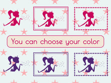 Load image into Gallery viewer, Beauty Salon Woman Silhouette Sticker Decor for a Kidsroom Child Doll Sticker Decal Wall Art Doll Silhouette for a Girl Room Boho Decor