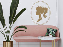 Load image into Gallery viewer, Fairytale Princess Wall Sticker Girl Room Decor Woman with Crown Silhouette Beauty Salon Boho Art Wall Decor for Nursery or Kidsroom Decor