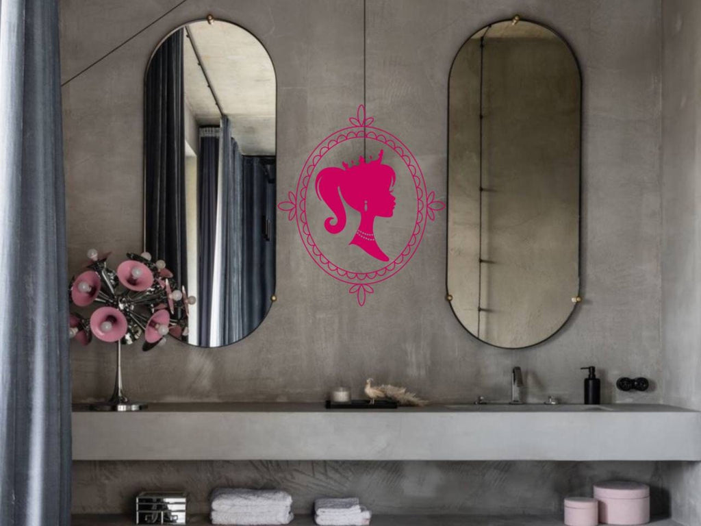 Fairytale Princess Wall Sticker Girl Room Decor Woman with Crown Silhouette Beauty Salon Boho Art Wall Decor for Nursery or Kidsroom Decor