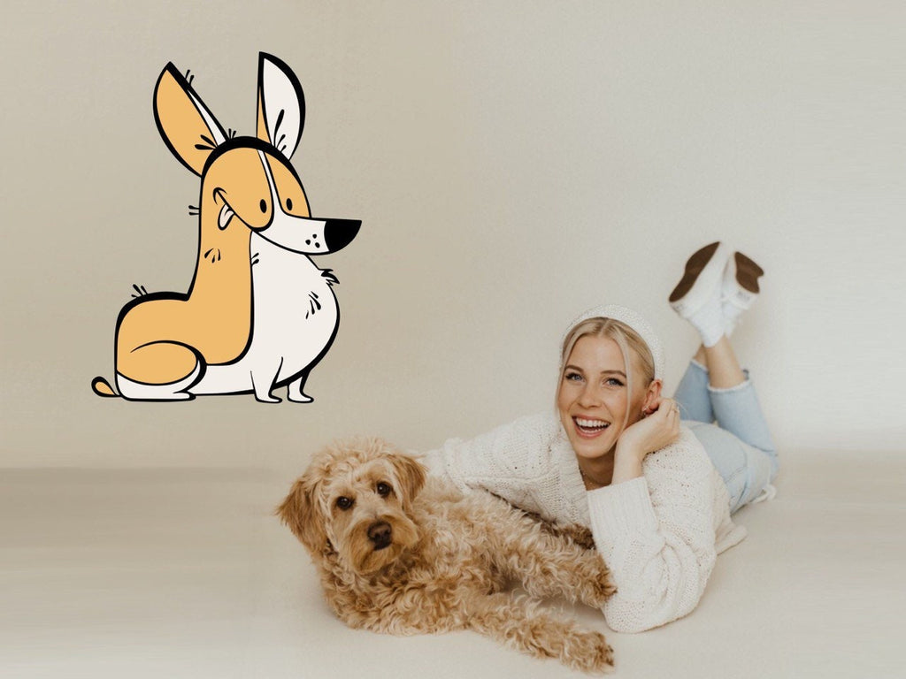 Puppy Sticker Wall Decal Dog Sticker Corgi Wall Decal Minimalist Wall Art Animal Dog Mom Wall Decor Sticker Vet Office Decor Vet Tech Gift