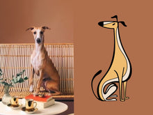 Load image into Gallery viewer, Vinyl Wall Decal Dog Stickers Nursery Wall Decals for Kids Animal Wall Decal Custom Whippet Pet Sticker Gifts for Dog Lovers Wall Decal Boho