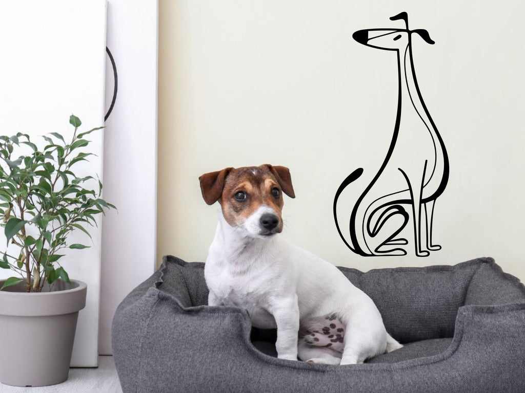 Nursery Wall Decals for Kids Vinyl Wall Decal Dog Stickers Whippet Animal Wall Decal Custom Pet Sticker Gifts for Dog Lovers Wall Decal Boho