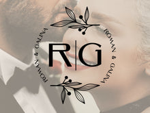 Load image into Gallery viewer, Monogram Decal Premade Logo Business Door Decal Window Decal Flower Monogram Real Estate Logo Boutique Logo Office Wall Art Minimal Decor