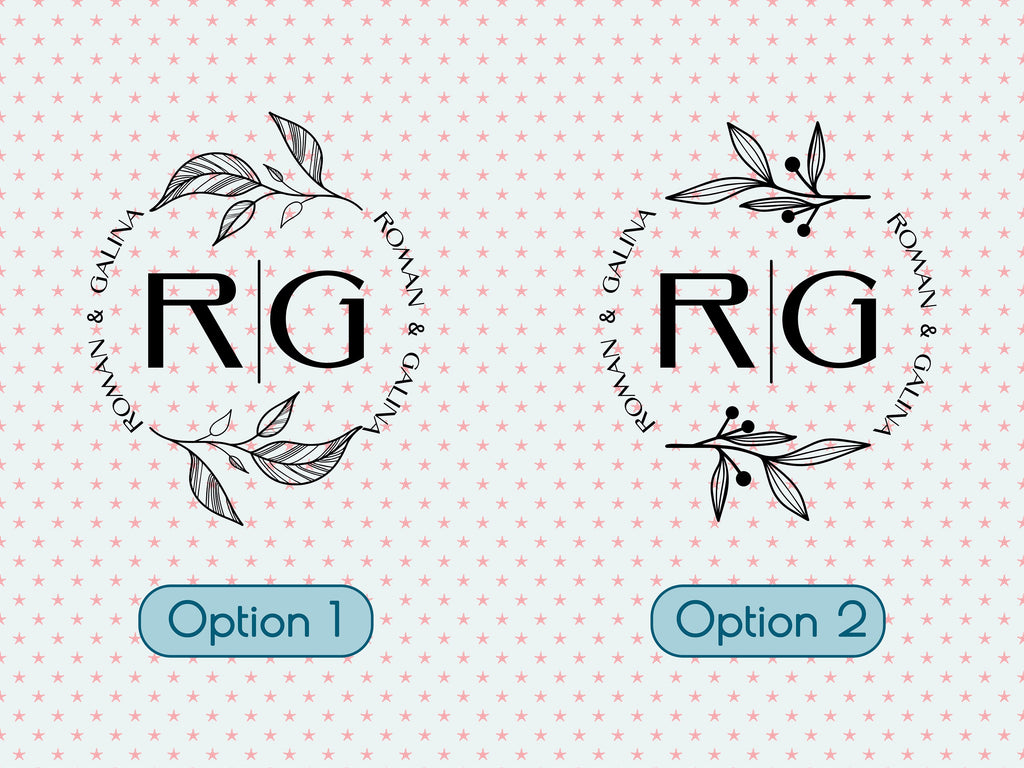 Monogram Decal Premade Logo Business Door Decal Window Decal Flower Monogram Real Estate Logo Boutique Logo Office Wall Art Minimal Decor