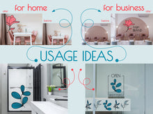Load image into Gallery viewer, Monogram Sticker Vinyl Decals Business Logo Door Decal Flower Monogram Window Decal Realtor Logo Boutique Logo Office Wall Art Minimal Decor