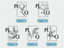 Load image into Gallery viewer, Office Wall Custom Vinyl Decal Monogram Car Decal Logo Wall Decal Office Wall Decal Business Door Decal Window Decal Flower Monogram Sticker