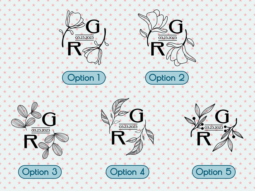 Monogram Decal Premade Logo Business Door Decal Window Decal Flower Monogram Office Wall Art Minimal Decor Real Estate Logo Boutique Logo