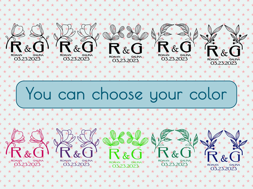 Custom Vinyl Decal Monogram Decal Sticker Monogram Car Decal Logo Wall Decal Office Wall Decal Business Door Decal Window Decal Flower
