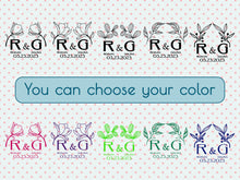 Load image into Gallery viewer, Custom Vinyl Decal Monogram Decal Sticker Monogram Car Decal Logo Wall Decal Office Wall Decal Business Door Decal Window Decal Flower