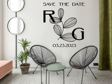 Load image into Gallery viewer, Monogram Decal Premade Logo Business Door Decal Window Decal Flower Monogram Real Estate Logo Boutique Logo Office Wall Art Minimal Decor