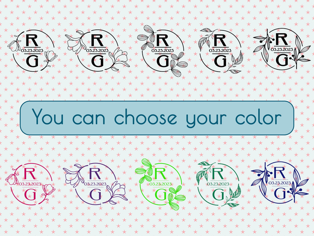 Monogram Sticker Vinyl Decals Business Logo Door Decal Flower Monogram Window Decal Realtor Logo Boutique Logo Office Wall Art Minimal Decor