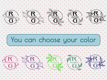 Load image into Gallery viewer, Monogram Sticker Vinyl Decals Business Logo Door Decal Flower Monogram Window Decal Realtor Logo Boutique Logo Office Wall Art Minimal Decor