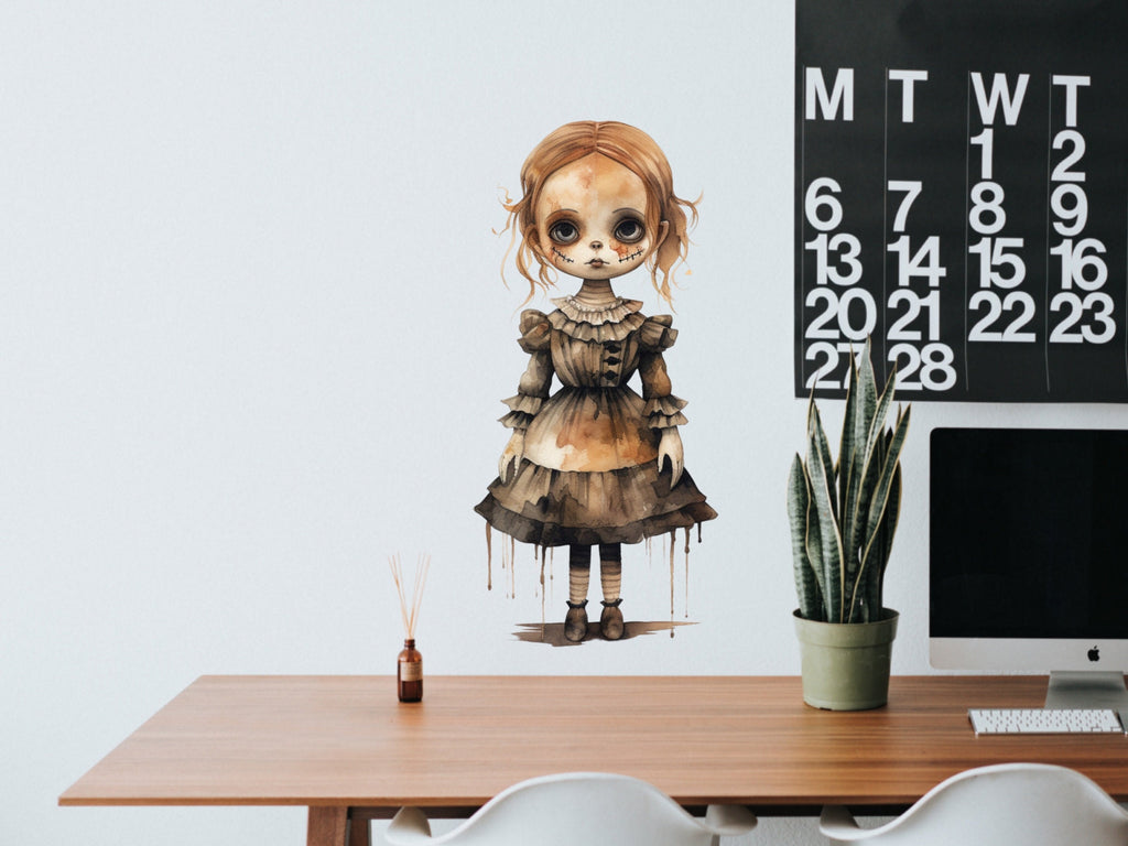 Spooky Halloween Gothic Decal for Your Door - Creepy Decor for Haunted House