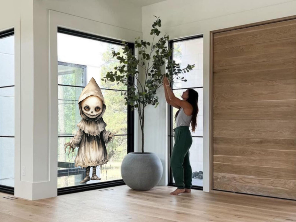 Spook-tacular Creepy Doll Halloween Decal - Perfect for Haunting Decorations!