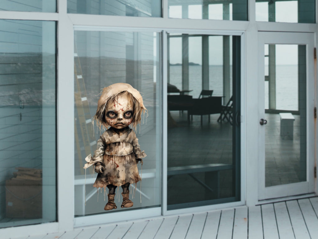 Eerie Doll Scares for Halloween - Get Your Haunting Creepy Doll Decal Today!