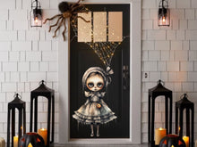 Load image into Gallery viewer, Spooky Halloween Doll Wall Decal - Creepy and Cute Goth Decor - Creepy Silhouette Stickers for Doors &amp; Garage Scary Holiday Wall Art
