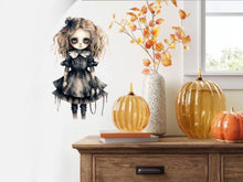 Load image into Gallery viewer, Halloween Door Decal - Scary Window Decal - Halloween Party Decor - Halloween Wall Decor - Creepy Wall Decor - Halloween Gifts
