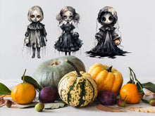 Load image into Gallery viewer, Halloween Spooky Creepy Gothic Scary Dolls Decor, Halloween Wall Decal, Halloween Party Decor, Halloween Mirror Decal, Spooky Decorations