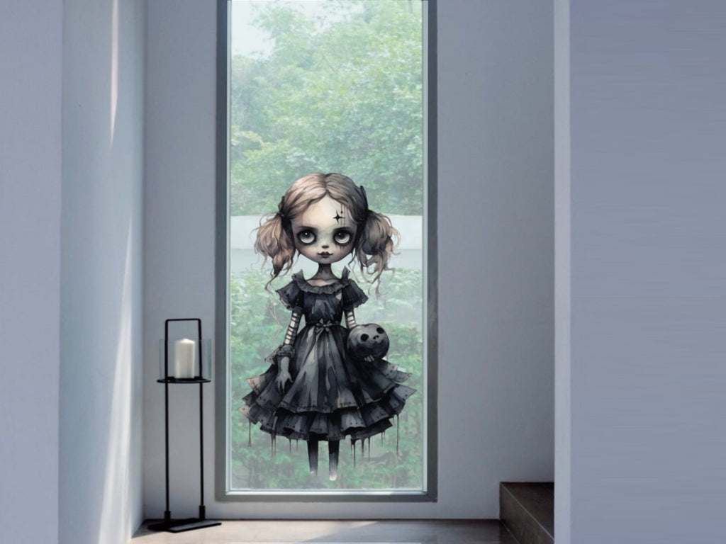 Halloween Spooky Creepy Gothic Scary Dolls Decor, Halloween Window Decal, Halloween Party Decor, Halloween Mirror Decal, Spooky Decorations