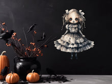 Load image into Gallery viewer, Spooky Decorations, Fall Decals Porch Decor, Halloween Sticker, Scary Doll Decor, Halloween Party Decor, Haunted Decor, Spooky, Scary