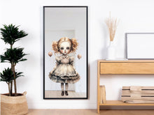 Load image into Gallery viewer, Gothic Doll Decor, Gothic Halloween theme decor, Scary Wall Stickers, Halloween Scary Party Decor, Witch Decal, Halloween Decorations