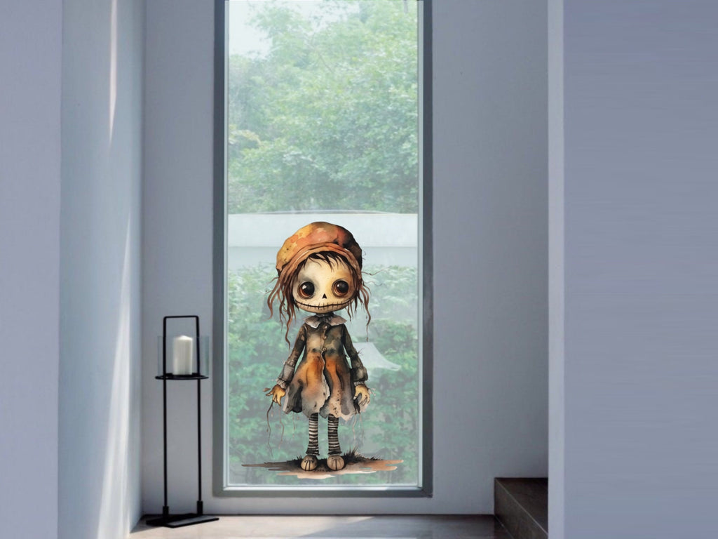 Creepy Scary Window Decal, Halloween Sticker, Halloween Wall Decor, Watercolor Halloween, Halloween Birthday, Halloween Car Sticker