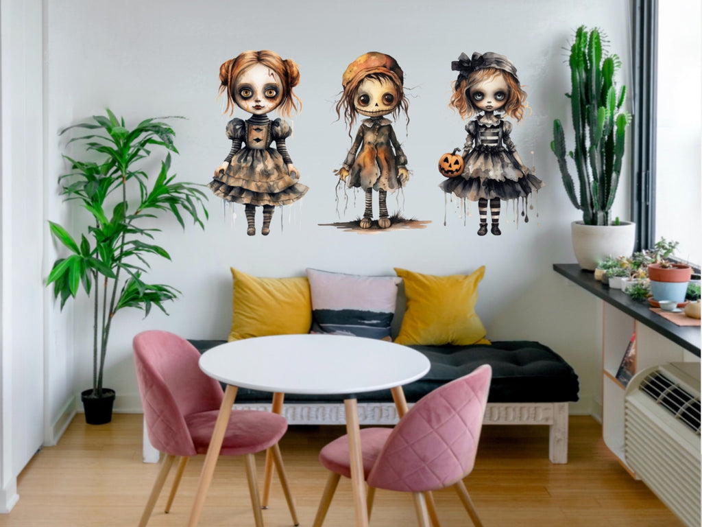 Mirrow Scary Decal, Halloween Scary Wall Decor, Removable Halloween Decal, Halloween Party, Skeletal Wall Decal, Spooky Decorations