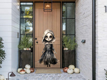 Load image into Gallery viewer, Halloween Gothic Decal, Scary Window Decor, Scary Large Doll Decal, Halloween Party Decorations, Halloween Art Print, Halloween Car Sticker