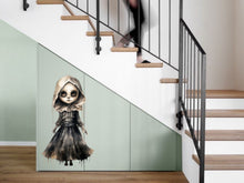 Load image into Gallery viewer, Halloween Gothic Decal, Scary Window Decor, Scary Large Doll Decal, Halloween Party Decorations, Halloween Art Print, Halloween Car Sticker