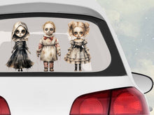 Load image into Gallery viewer, Halloween Gothic Car Decal, Scary Window Decor, Scary Large Doll Decal for Car, Halloween Party Decorations, Halloween Car Sticker