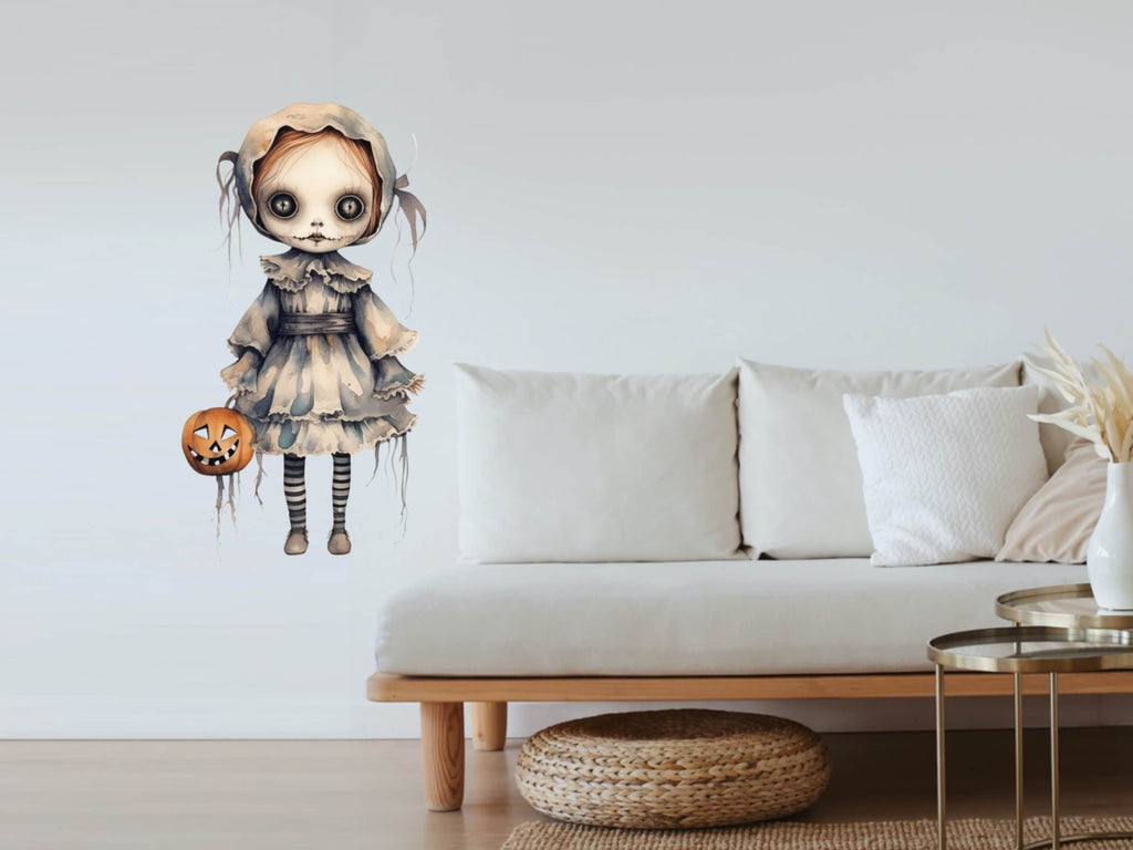 Halloween Spooky Creepy Gothic Scary Dolls Decor, Halloween Wall Decal, Halloween Party Decor