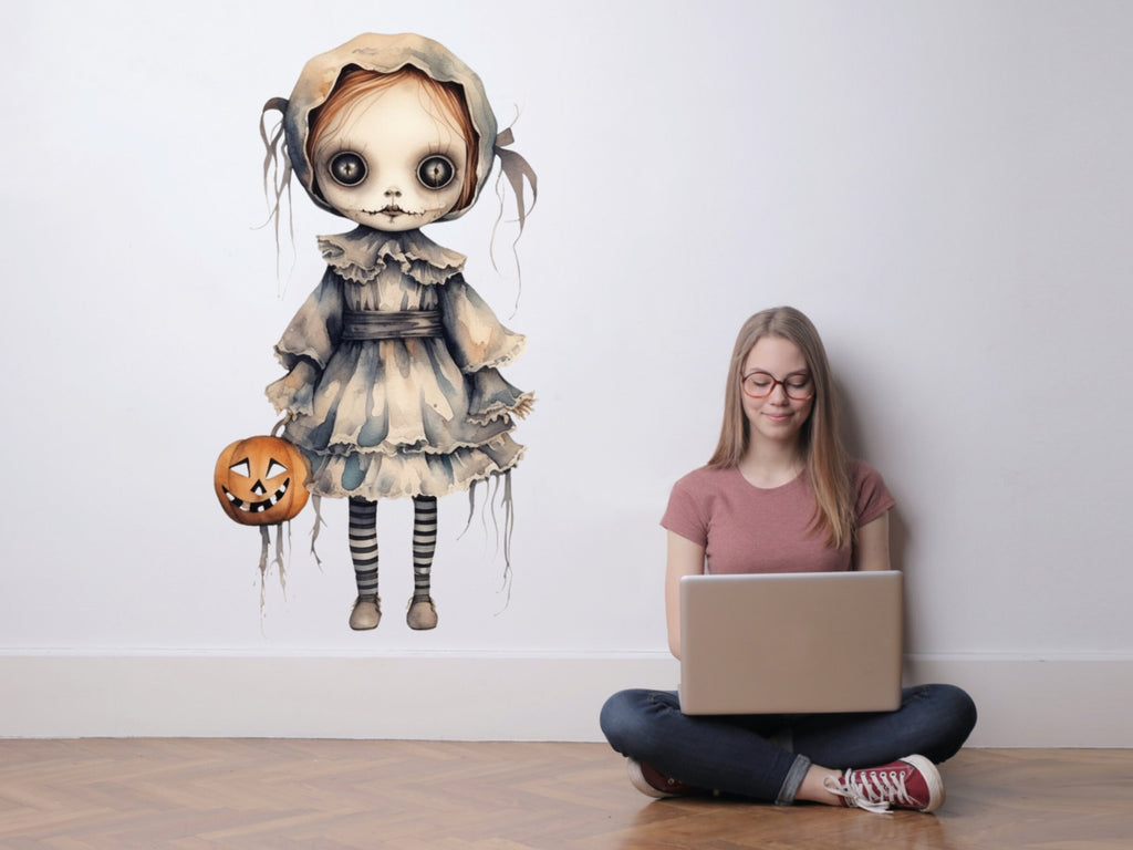 Halloween Spooky Creepy Gothic Scary Dolls Decor, Halloween Wall Decal, Halloween Party Decor