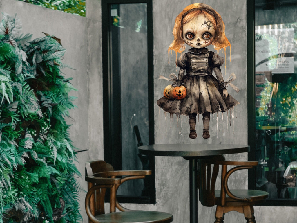 Eerie Elegance Halloween Spooky Decal - Add a Touch of Spookiness to Your Home Decor!