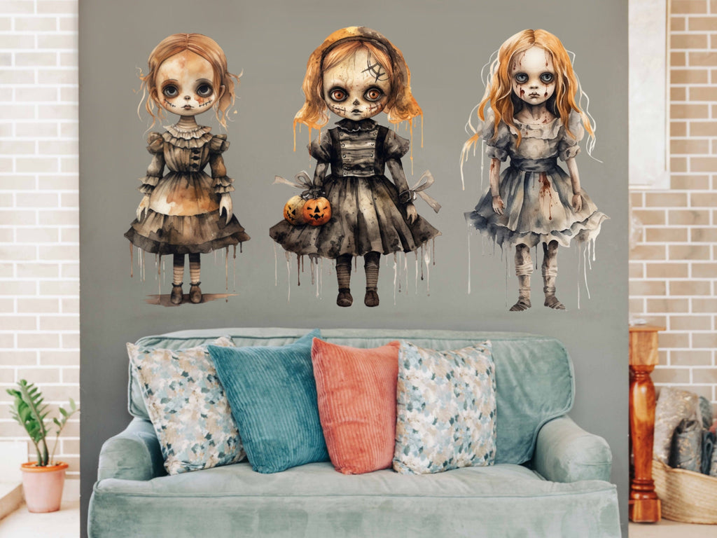 Spooky Halloween Gothic Decal for Your Door - Creepy Decor for Haunted House