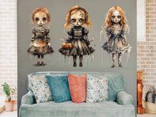 Load image into Gallery viewer, Spooky Halloween Gothic Decal for Your Door - Creepy Decor for Haunted House