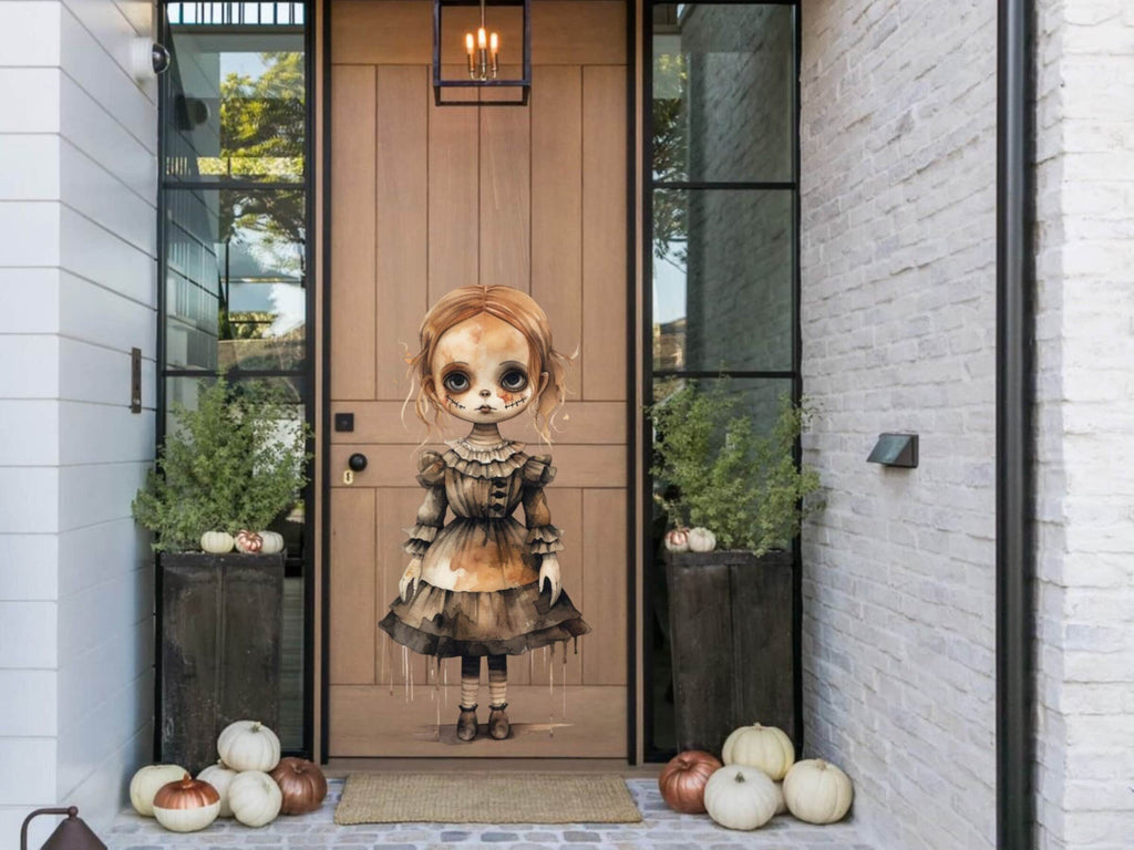 Spooky Halloween Gothic Decal for Your Door - Creepy Decor for Haunted House