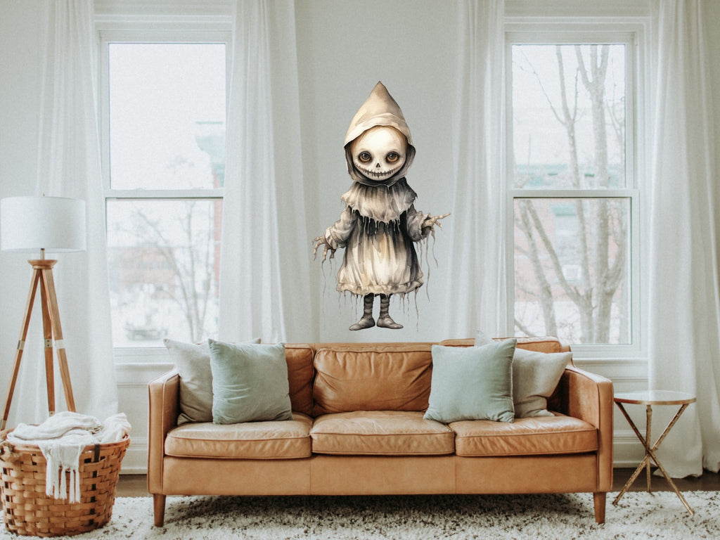Spook-tacular Creepy Doll Halloween Decal - Perfect for Haunting Decorations!