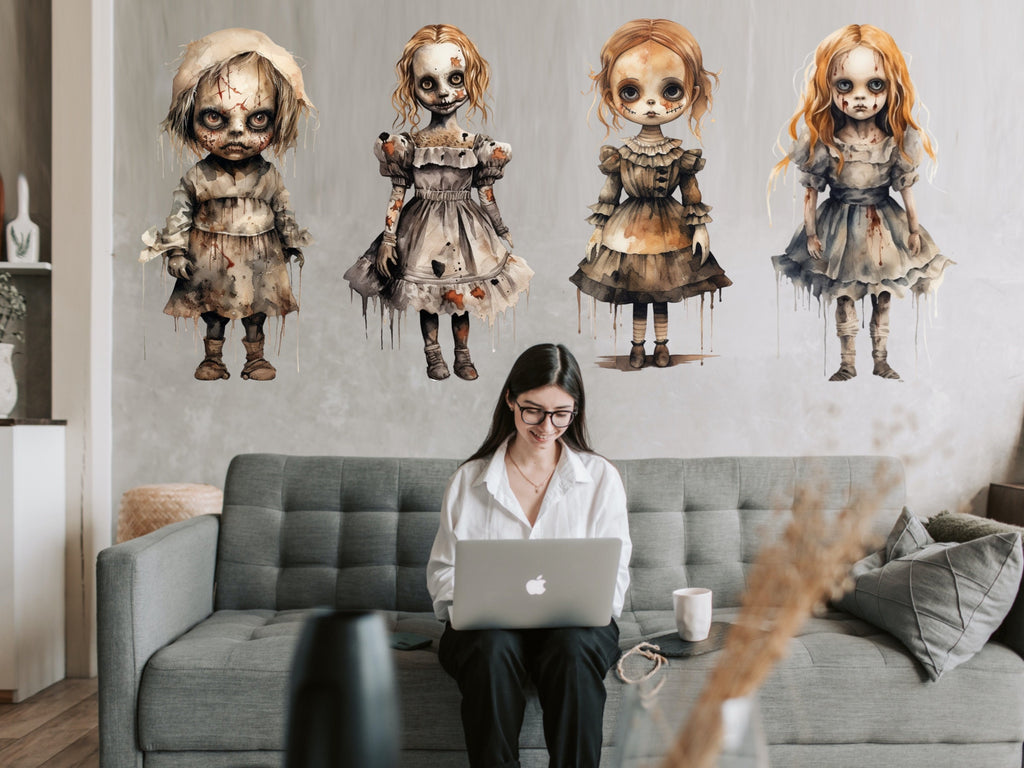 Eerie Doll Scares for Halloween - Get Your Haunting Creepy Doll Decal Today!